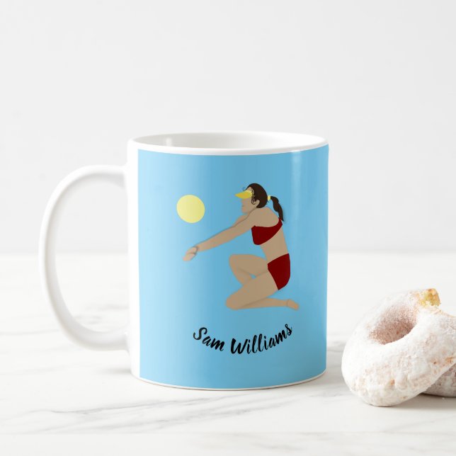 Caneca De Café Voleibol de praia (Com Donut)