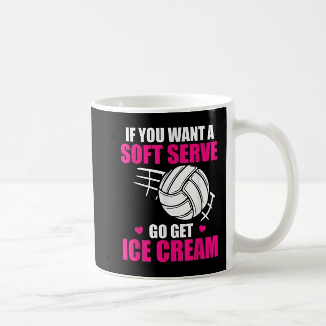 Caneca De Café Voleibol Divertido Se Você Quer Um Sorvete Maciço  (Direita)