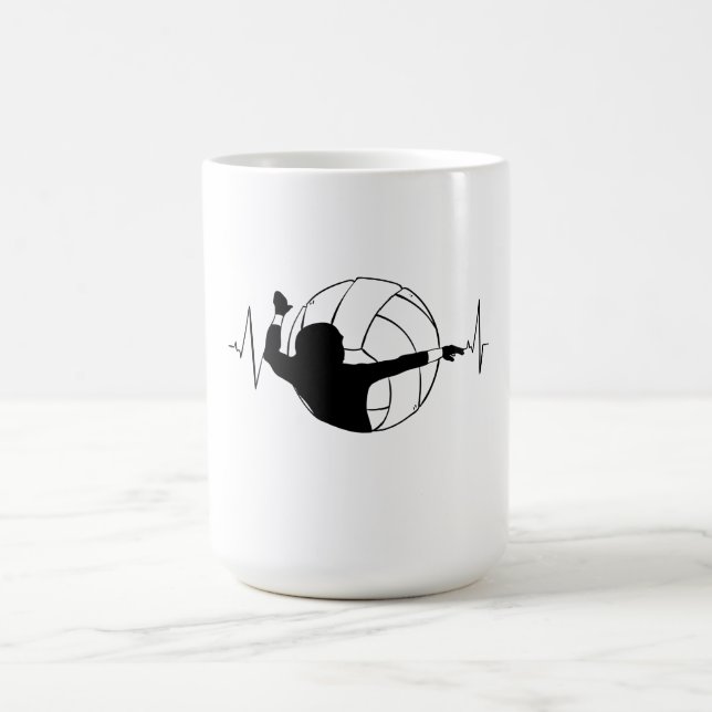 Caneca De Café Voleibol - Pulsação do Jogador de Voleibol (Centro)