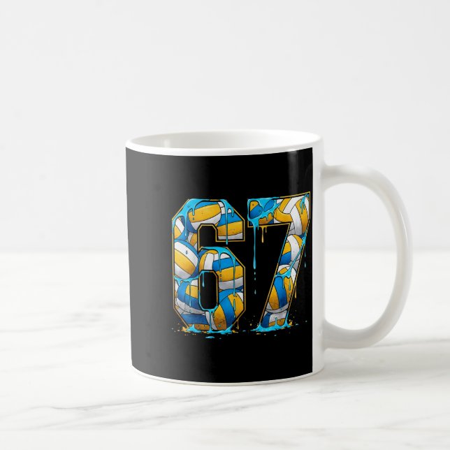 Caneca De Café Volleyball 67 Six Seven Srt Funny Gen Alpha Z Meme (Direita)