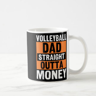 Caneca De Café Volleyball Dad Straight Outta Money Funny Srts Par