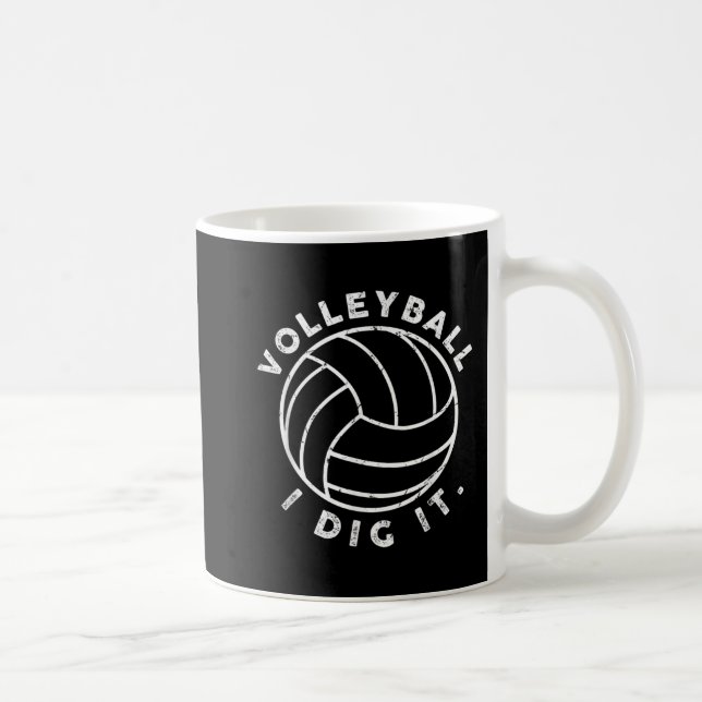 Caneca De Café Volleyball I Dig It Fun  (Direita)