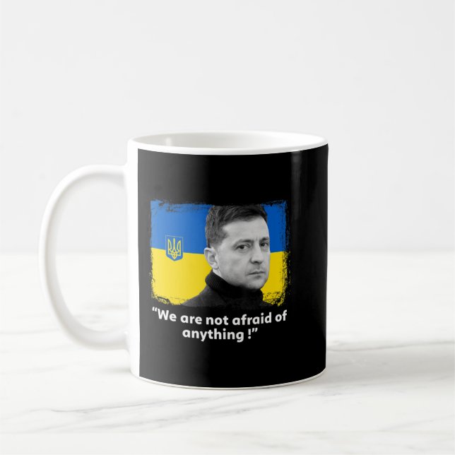 Caneca De Café Volodymyr Zelensky Eu Fico Com A Ucrânia Paz (Esquerda)