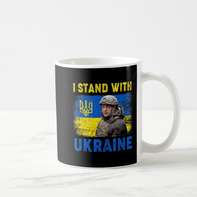 Caneca De Café Volodymyr Zelensky I Stand Com A Ucrânia Ucraniana (Direita)