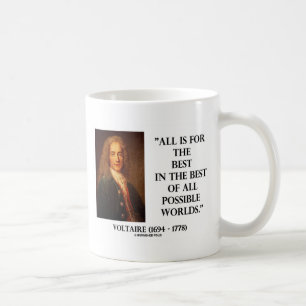 Caneca De Café Voltaire todo é para o melhor no melhor de tudo