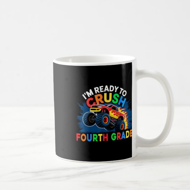 Caneca De Café Voltando à Escola Meninos de Caminhão Monstro Prim (Direita)