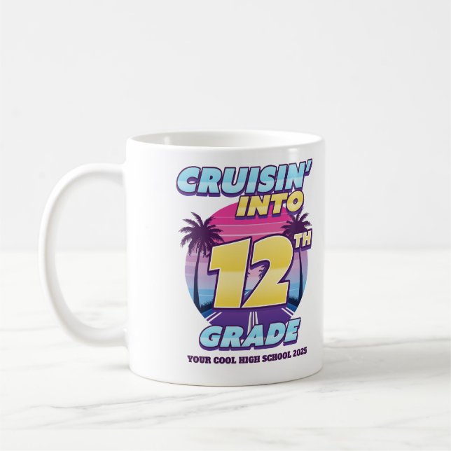 Caneca De Café Voltando para a Escola no 12º Ano (Esquerda)