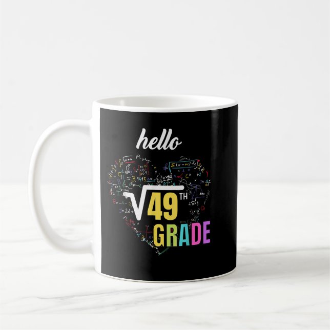 Caneca De Café Voltar à 7 da Raiz Quadrada de 49 Matemática (Esquerda)
