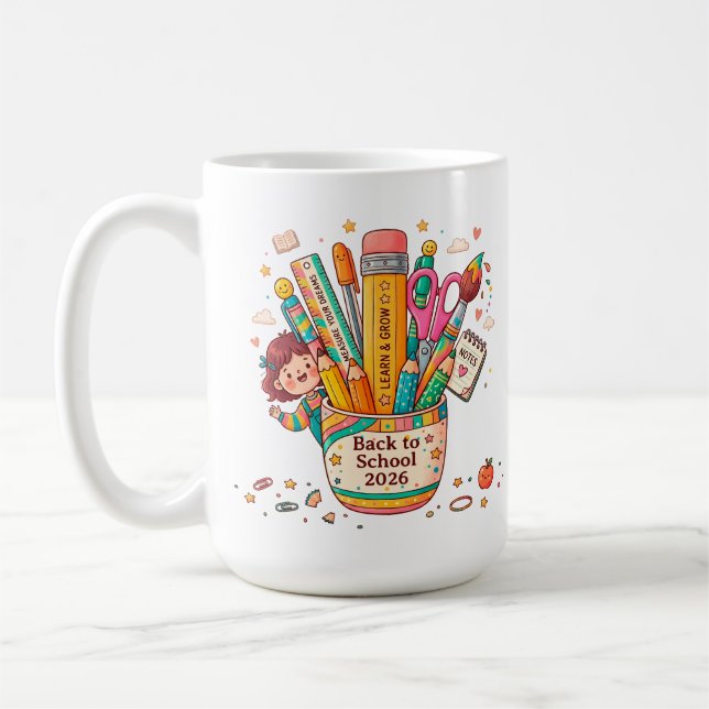 Caneca De Café Voltar à Escola Personalizado 2026 (Esquerda)