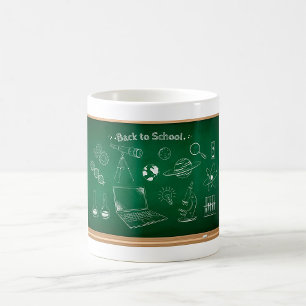 Caneca De Café Voltar ao Ensino do Chalkboard de Ciências Escolar