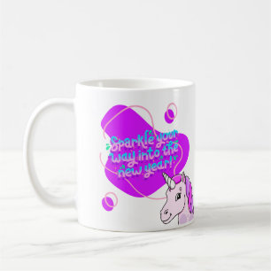 Caneca De Café vomite seu caminho para o ano novo, pônei