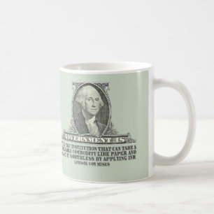Caneca De Café Von Mises no papel moeda