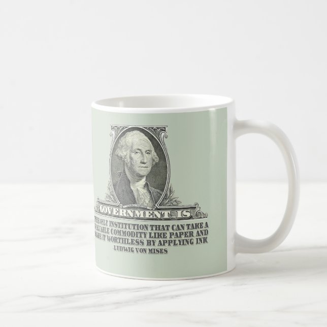 Caneca De Café Von Mises no papel moeda (Direita)