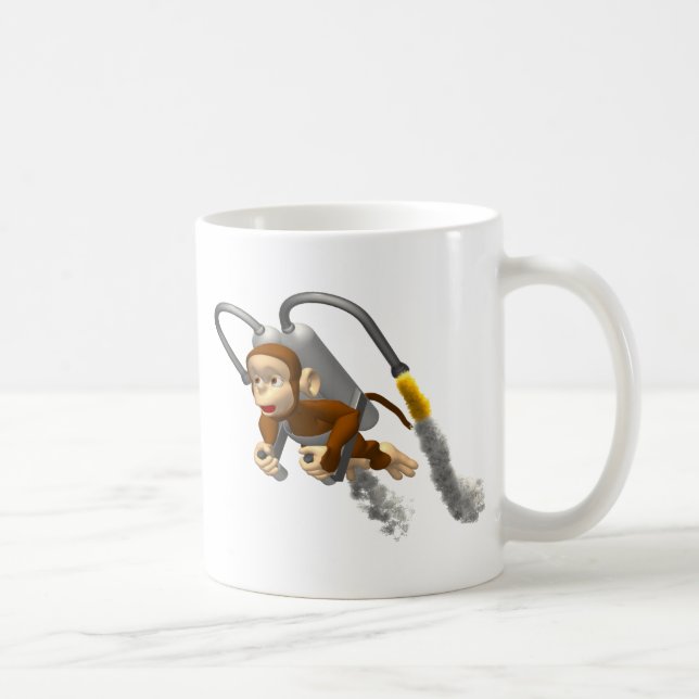 Caneca De Café Vôo do macaco com Jetpack (Direita)