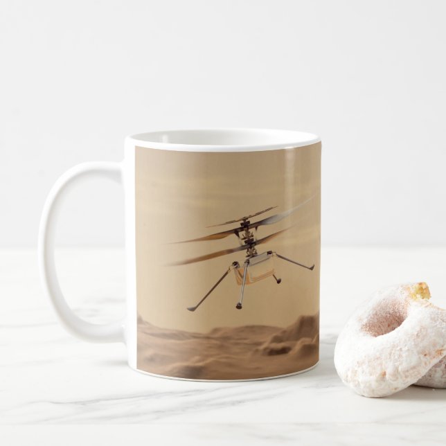 Caneca De Café Voo Mars Ingenuity Helicopter (Com Donut)