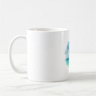 Caneca De Café Voo Oceano - Terras De Aquarela Sobre O Mar Turque