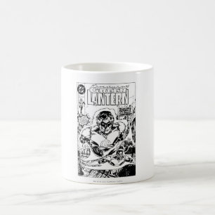 Caneca De Café Voo verde das lanternas, preto e branco
