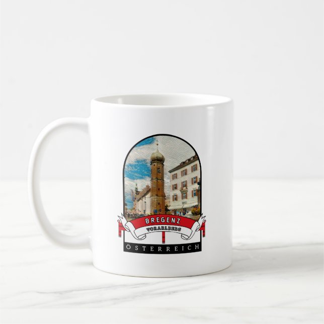 Caneca De Café Vorarlberg Bregenz Österreich Souvenir (Esquerda)