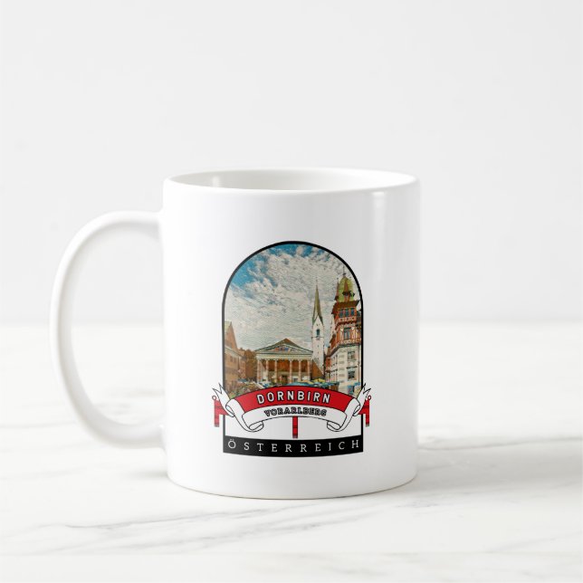Caneca De Café Vorarlberg Dornbirn Österreich Souvenir (Esquerda)
