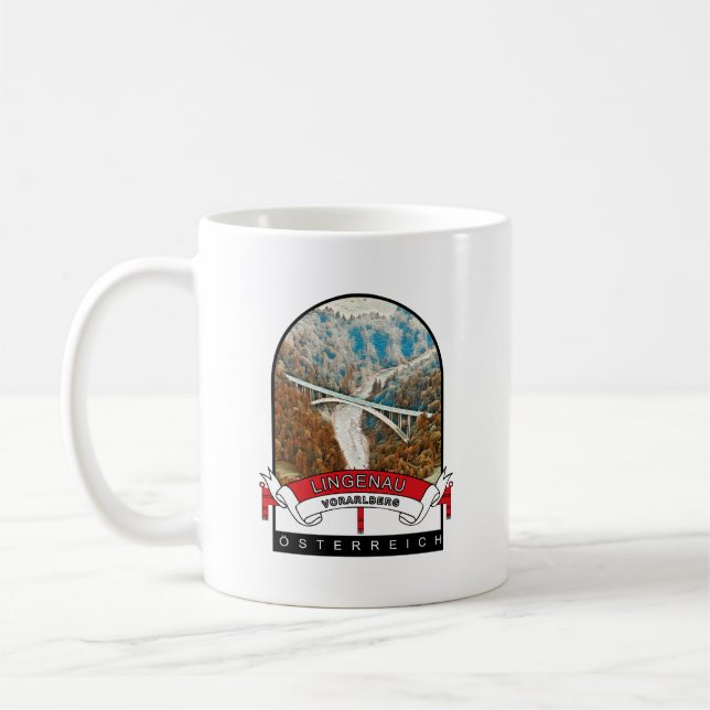 Caneca De Café Vorarlberg Lingenau Österreich Souvenir  (Esquerda)