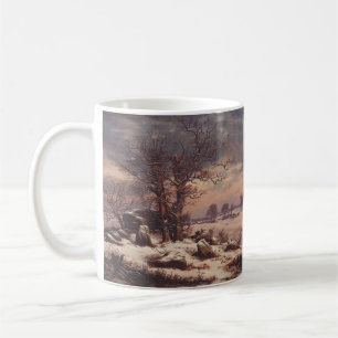 Caneca De Café Vordingborg no Inverno por J.C. Dahl Fine Art