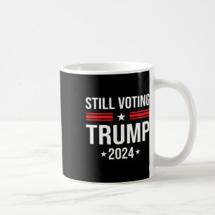Caneca De Café Votando Trump 2024 Patriotic American Flag 1
