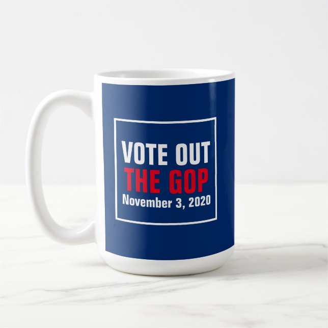 Caneca De Café Votar A Eleição Do GOP 2022 - Azul Branco (Esquerda)