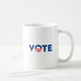 Caneca De Café Votar o democrata da tipografia vermelha e azul