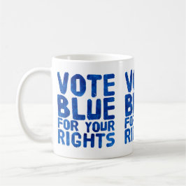 Caneca De Café Vote Azul para Seus Direitos
