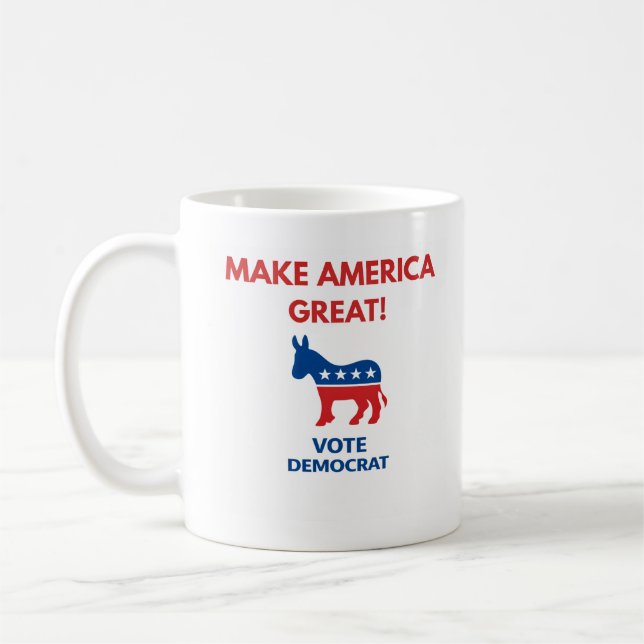 Caneca de Café Vote Democrata Pro-Democracia (Esquerda)