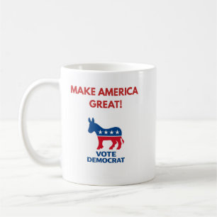 Caneca de Café Vote Democrata Pro-Democracia