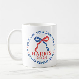 Caneca De Café Vote nos Direitos da Filha Harris 2024