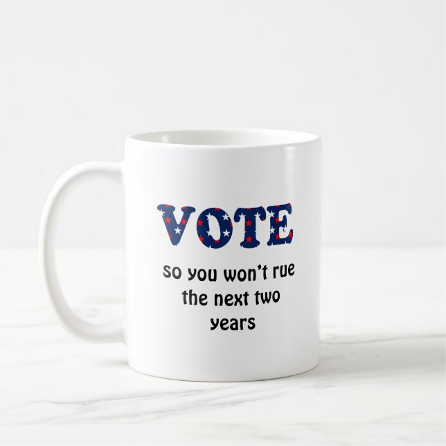 Caneca de café Vote ou Arrependa-se da Eleição (Esquerda)