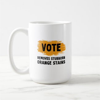 Caneca De Café Vote Remove Gift De Manchas Laranja Stubborn