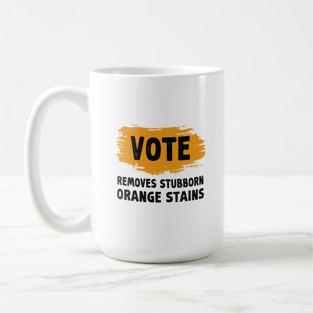 Caneca De Café Vote Remove Gift De Manchas Laranja Stubborn (Esquerda)
