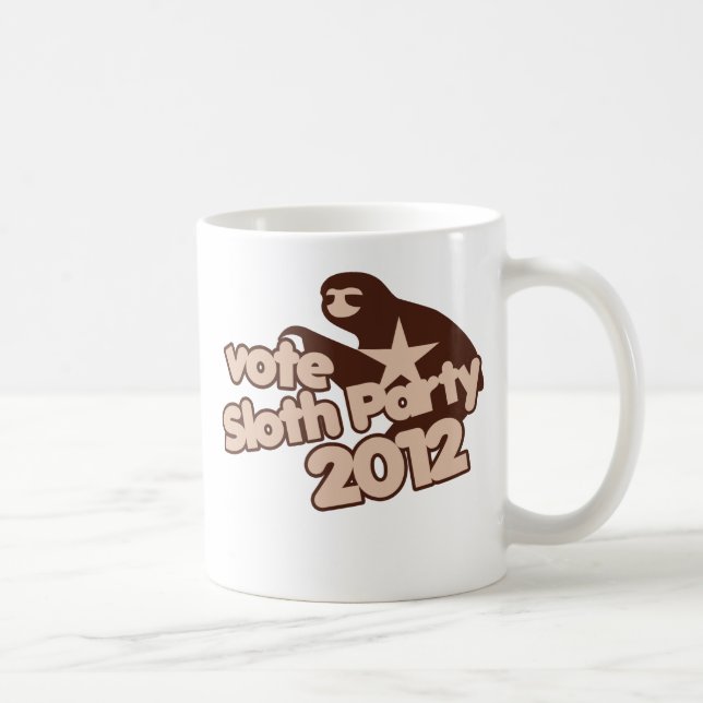 Caneca De Café Vote Sloth Party 2012 (Direita)