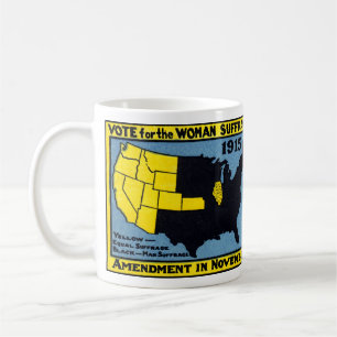 Caneca De Café Voto 1915 para o sufrágio da mulher
