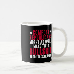 Caneca De Café Voto Anti Republicano Vote Democrata Compost Repub