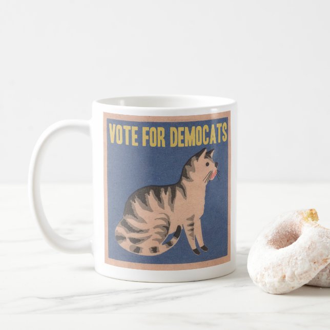 Caneca De Café Voto para Democats (Com Donut)