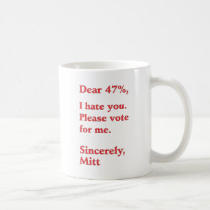 Caneca De Café Voto para ódios de Barack Obama Mitt Romney você
