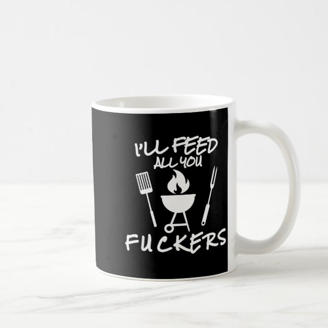Caneca De Café Vou Alimentar Puta Merda Piada Churrasco Cozinha C (Direita)