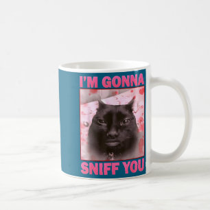Caneca De Café Vou cheirar meme de gatos engraçados com cérebro p