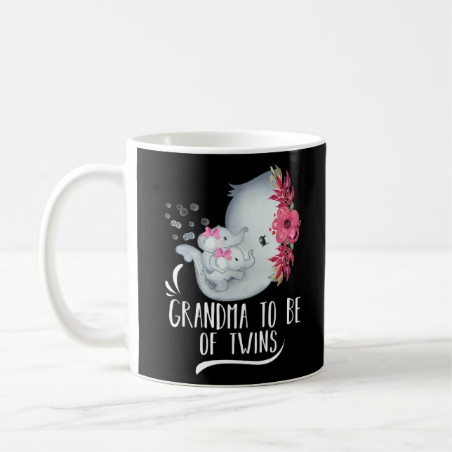Caneca De Café Vovó A Ser De Gêmeos Gêmeos Bebês Elefante (Esquerda)