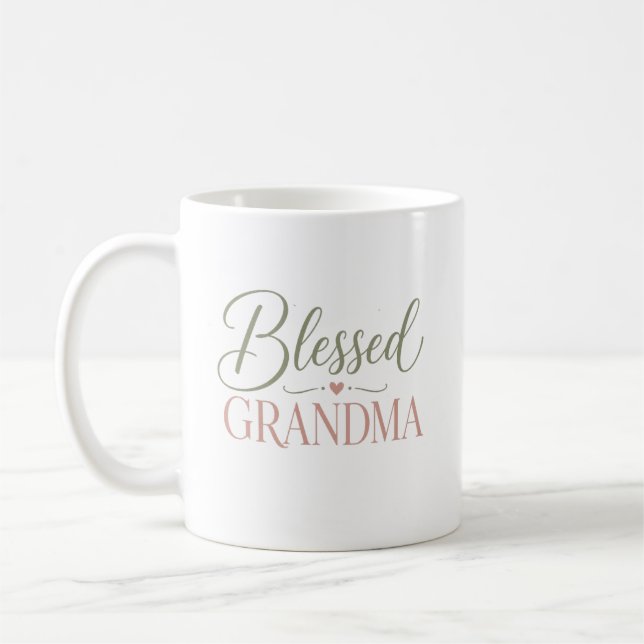 Caneca De Café Vovó Abençoada Presente de Roteiro Elegante (Esquerda)