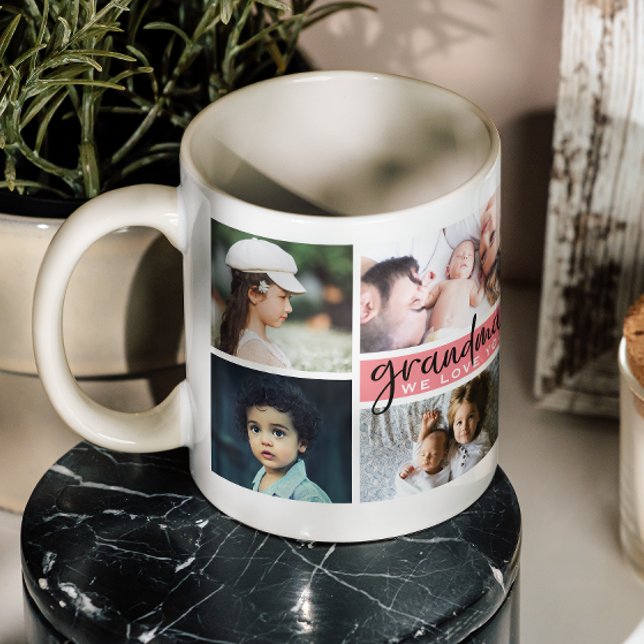 Caneca De Café Vovó, Amo-Te A Colagem Fotográfica (Criador carregado)