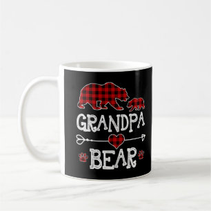 Caneca De Café Vovô Bear Natal Pajama Xadrez Vermelha Buffalo Fa