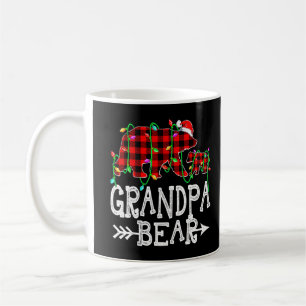 Caneca De Café Vovô Bear Natal Pajama Xadrez Vermelha Buffalo Fa