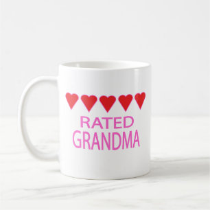 Caneca De Café Vovó Cinco Corações