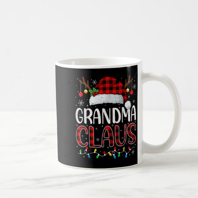 Caneca De Café Vovó Claus Natal Luzes Pajama Combate Familiar (Direita)