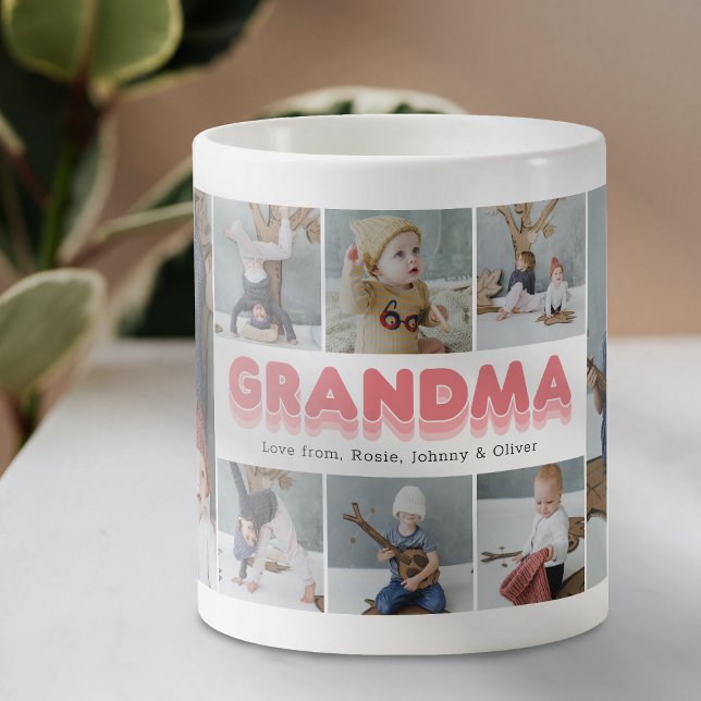 Caneca De Café Vovó Colagem de Fotos (Criador carregado)